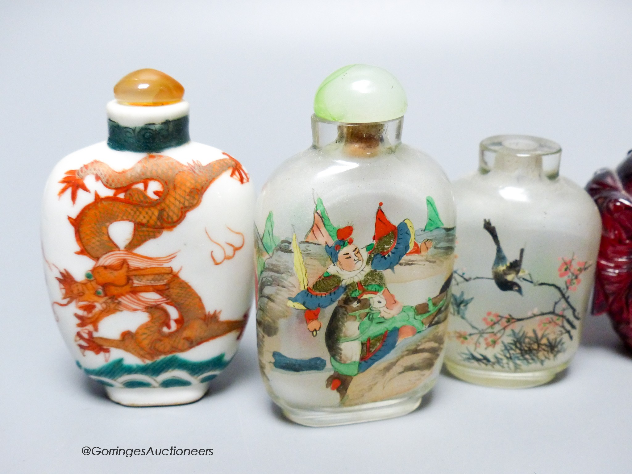 A collection of six Chinese snuff bottles